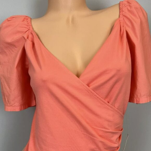 Brand New By Anthropologie Puff-Sleeve Wrap Top - Picture 3 of 9
